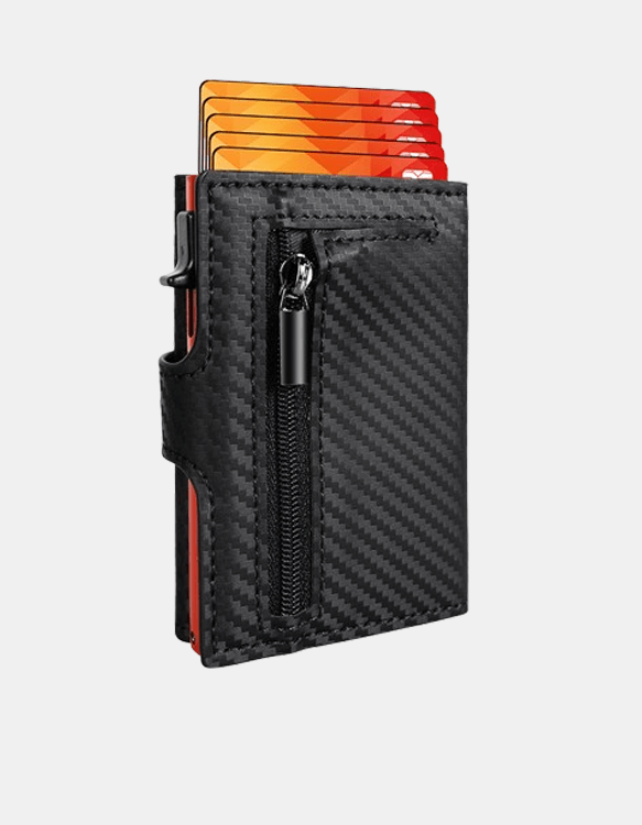 Moška denarnica Elite Carbon oranžno črna
