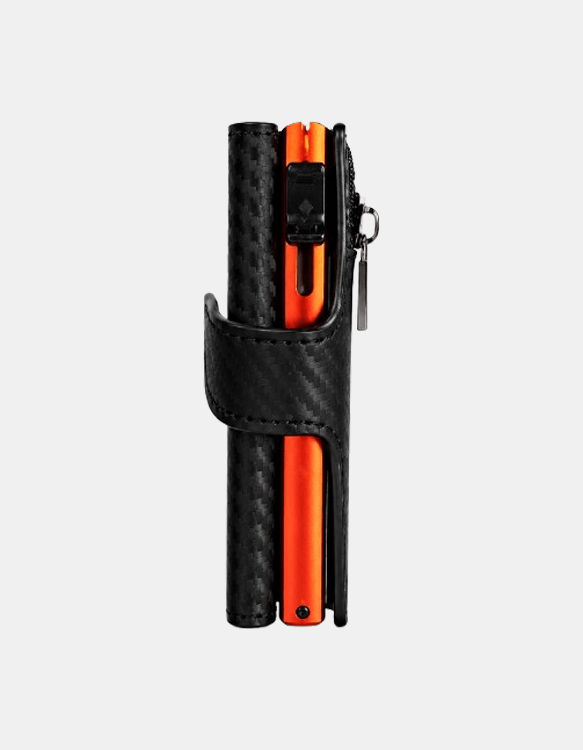 Moška denarnica Elite Carbon oranžno črna