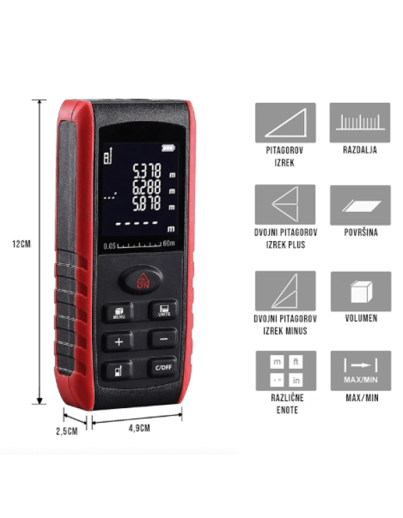 Laserski meter KXL E40 - do 40m razdalje